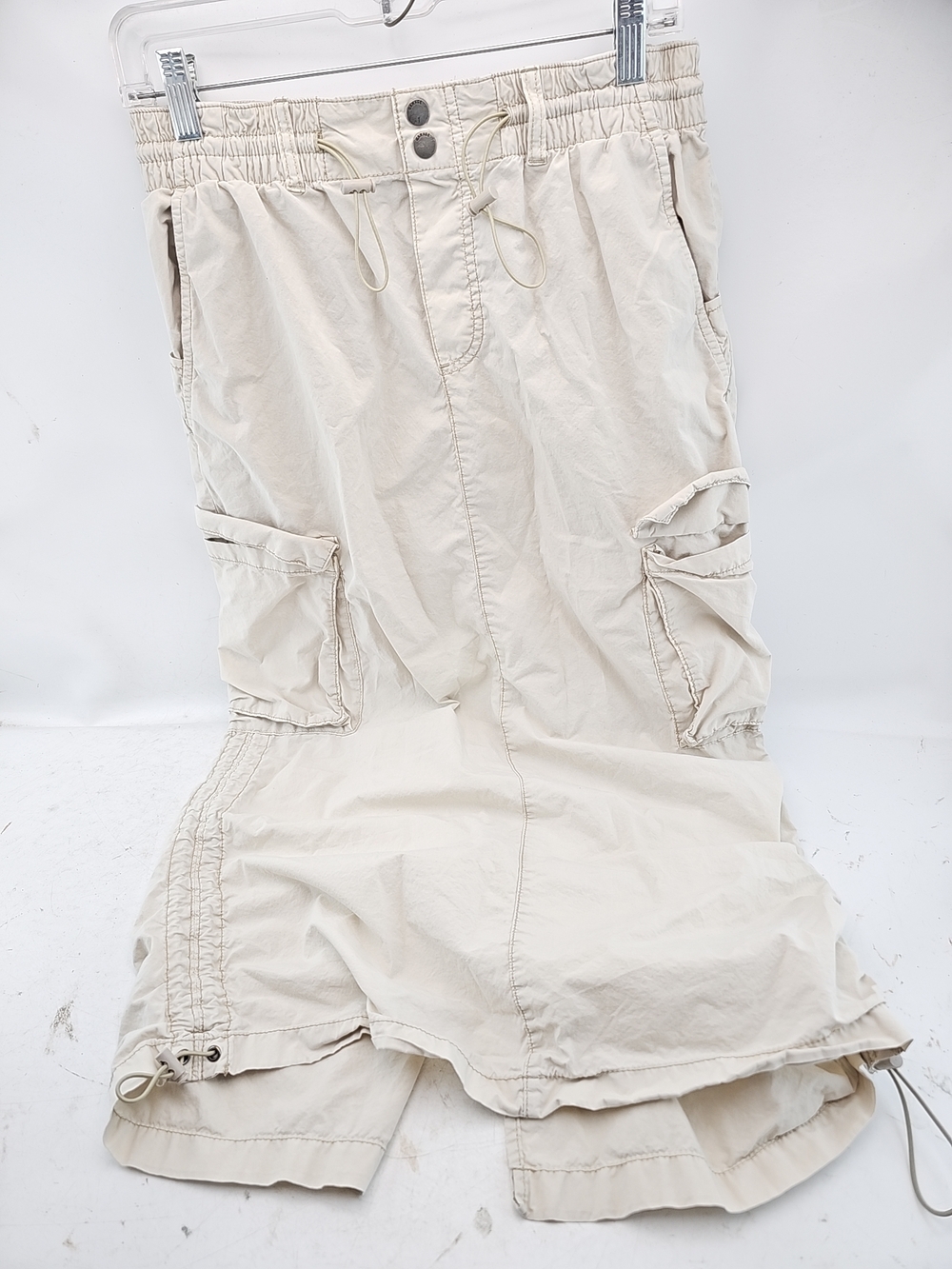 Garage Tan Cotton Cargo Maxi Skirt